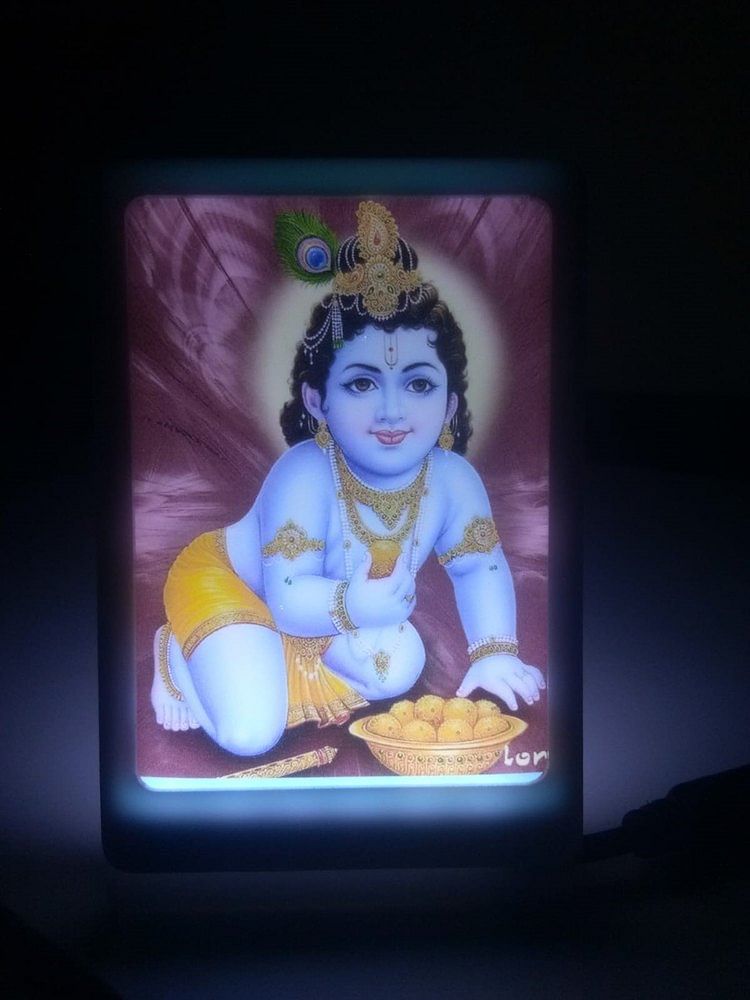 Plastic Multicolor Krishna Photo Frame, Thickness: 10 mm, Size/Dimension: 12x8 cm