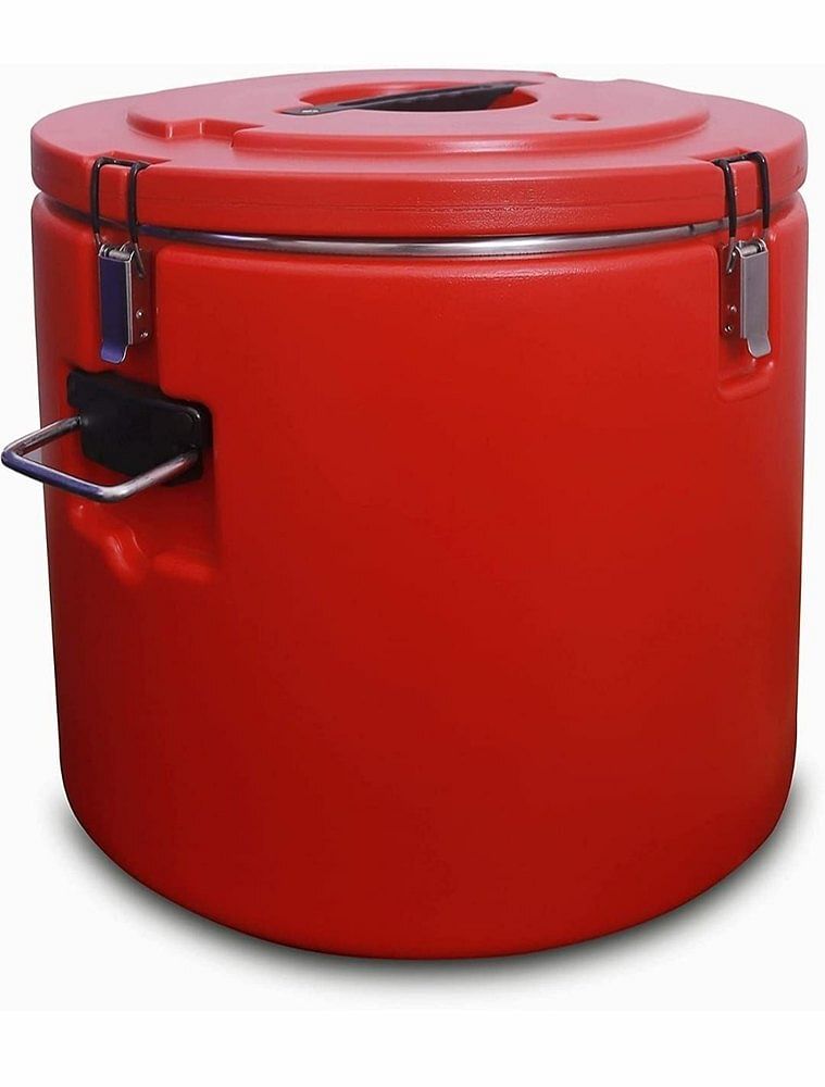 Plastic Red Insulated Round Food Barrels 15 liter, Capacity: 0-50 litres