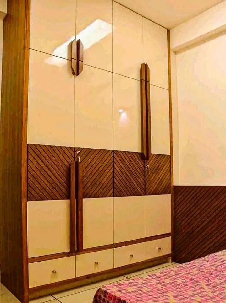 Plywood 6 Door Modular Wardrobe, With Mirror, With Locker