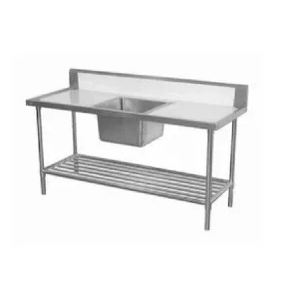 Polished 4 Stainless Steel Sink Dish Wash Table, Number Of Sinks: 1