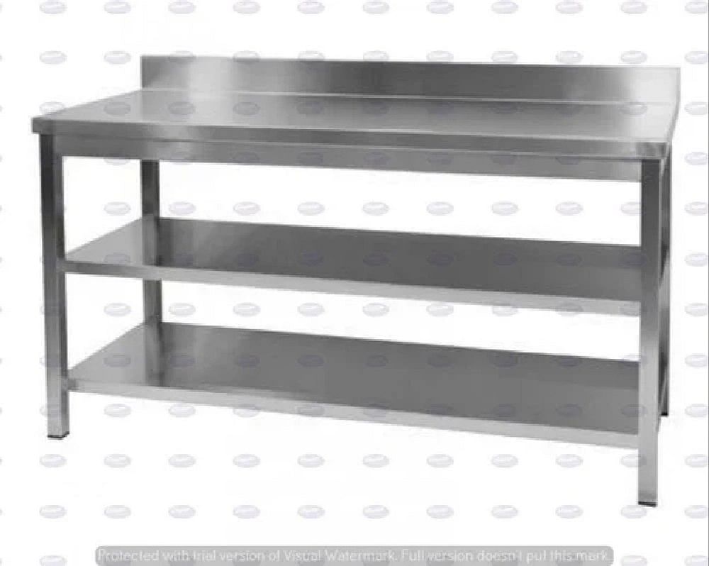 Polished Rectangular Stainless Steel Tables, For Restaurants