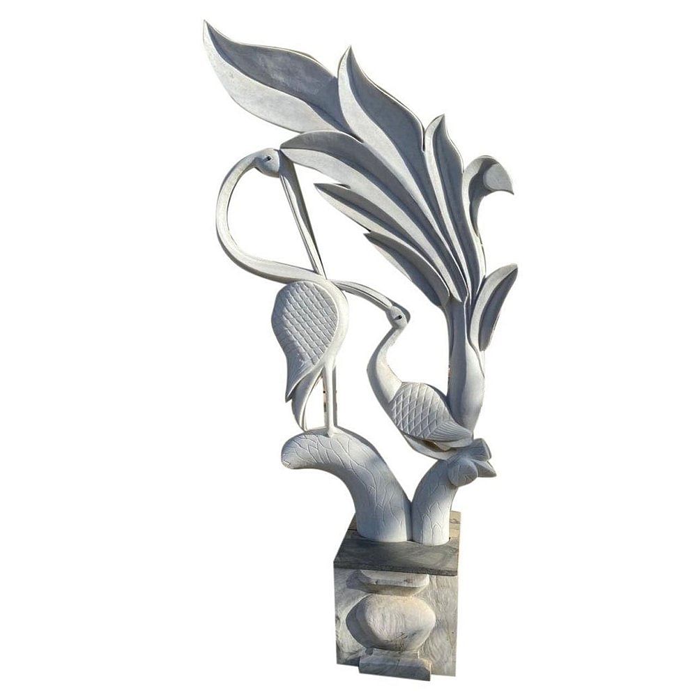 Polished White Modern Art Stone Sculptures, For Decoration