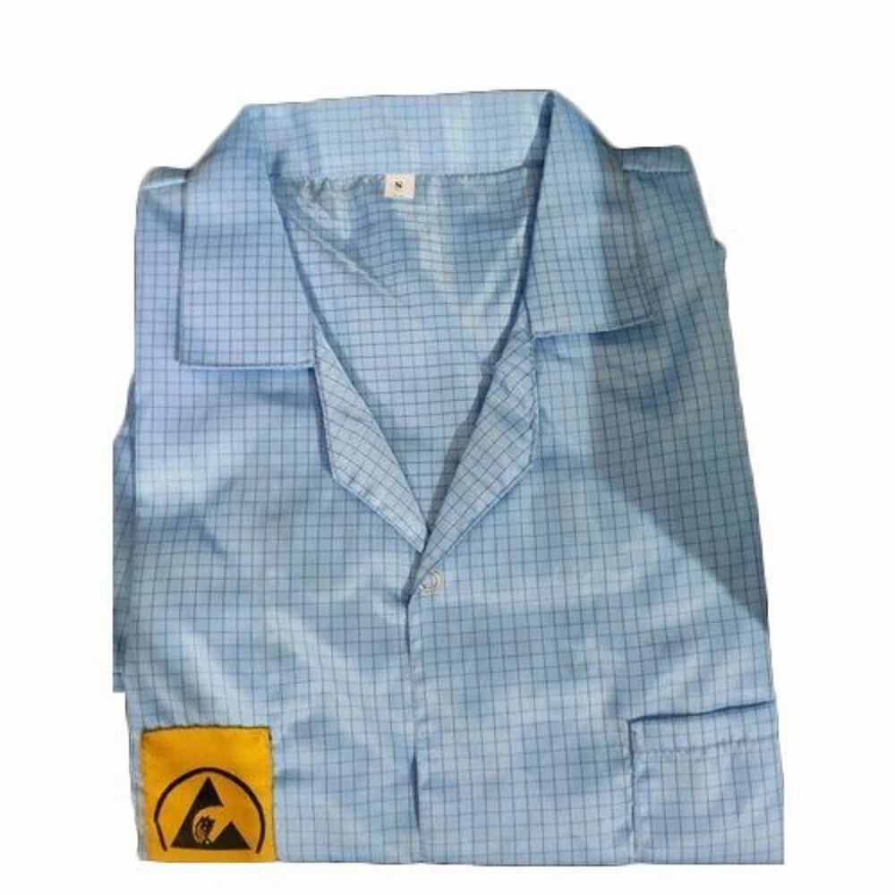 Polyester Blue ESD Safe Anti Static Apron, For Electronics Industry, Size: Large