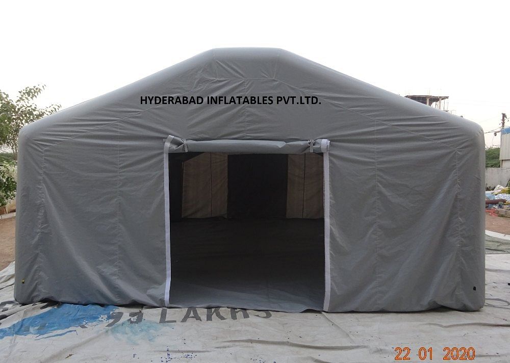 Polyester Dome One Time Air Filling Inflatable Tent, Capacity: 2 Weeks