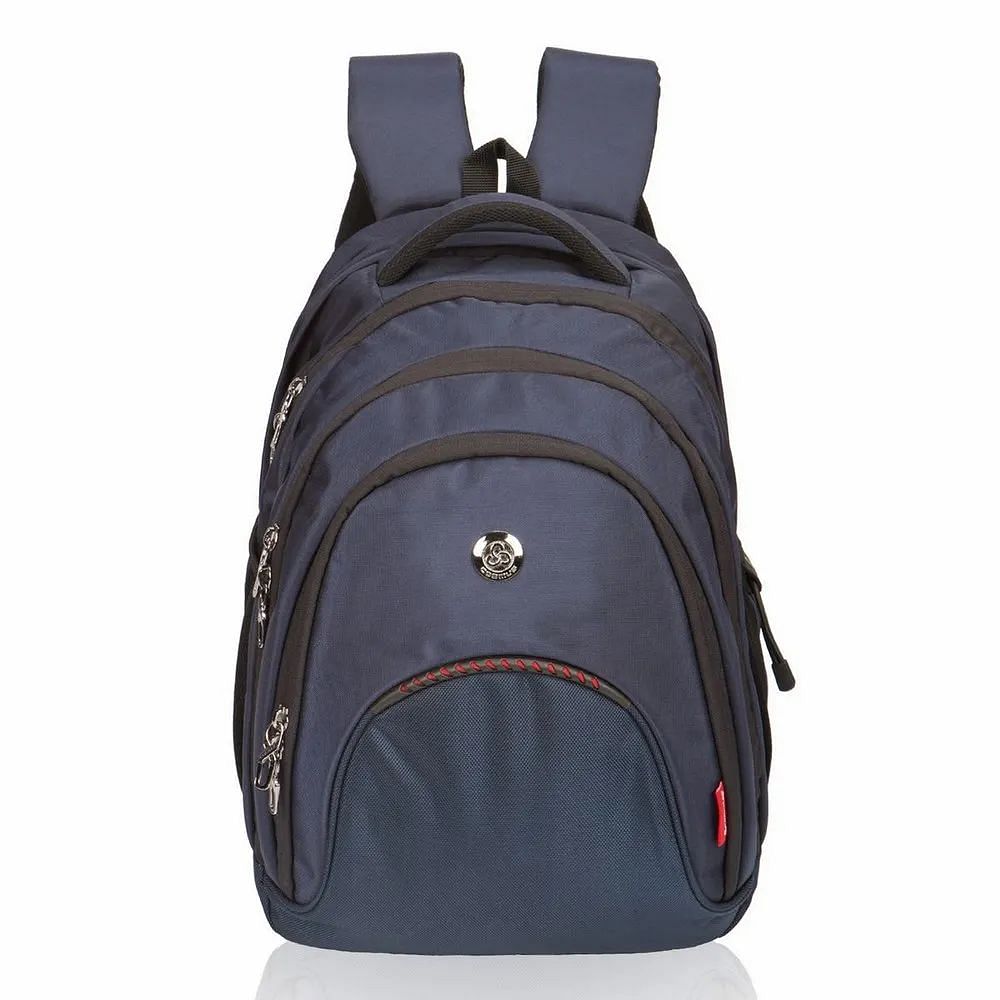 Polyester Navy Blue Laptop Backpack