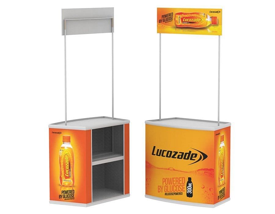 Portable Modular Promotional Table solvent vinyl print, Size: 1260 X 430 X 970 Mm