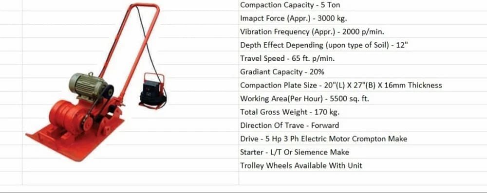 Portable Vibratory Paver Roller, For Construction, 5 Hp