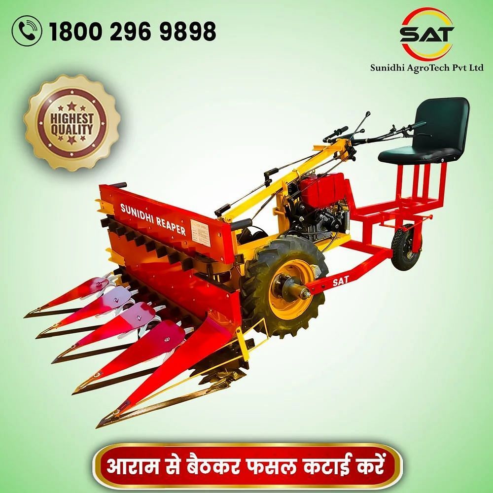 Power: 5hp Upto 5 Feet Self Propelled Reaper With Seating Attachment, For Wheat, 0.5 acres/hr