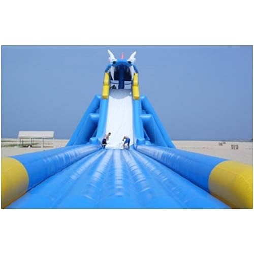 PVC Blue And White Bounce Water Slide, Rider Capacity: 20 People