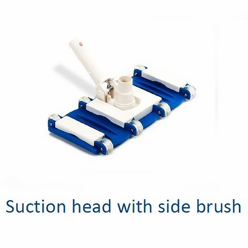 Pvc Blue, White Suction Head With Side Brush, For Swimming Pool Cleaning