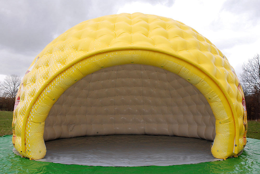 PVC Nylon Inflatable Yellow Tent, Capacity: 100000, Size: 15Ht