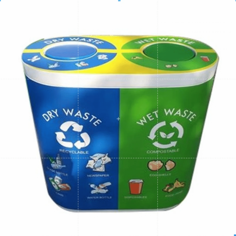 PVC Plastic Rectangular FRP Dustbin 120L Duo, Capacity: 120 Liter