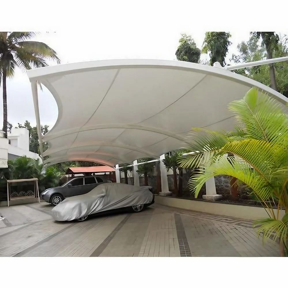 PVC White Tensile Car Parking Shed, Epoxy Paint Coating, Thickness: 2-20 mm