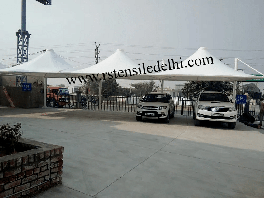 Pyramid PVC TENSILE CAR PARKING STRUCTURE, Paint Coated