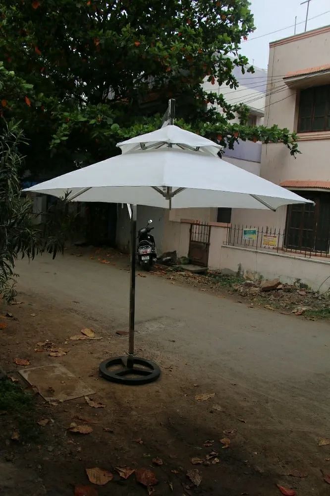 Pyramid White Garden Umbrella