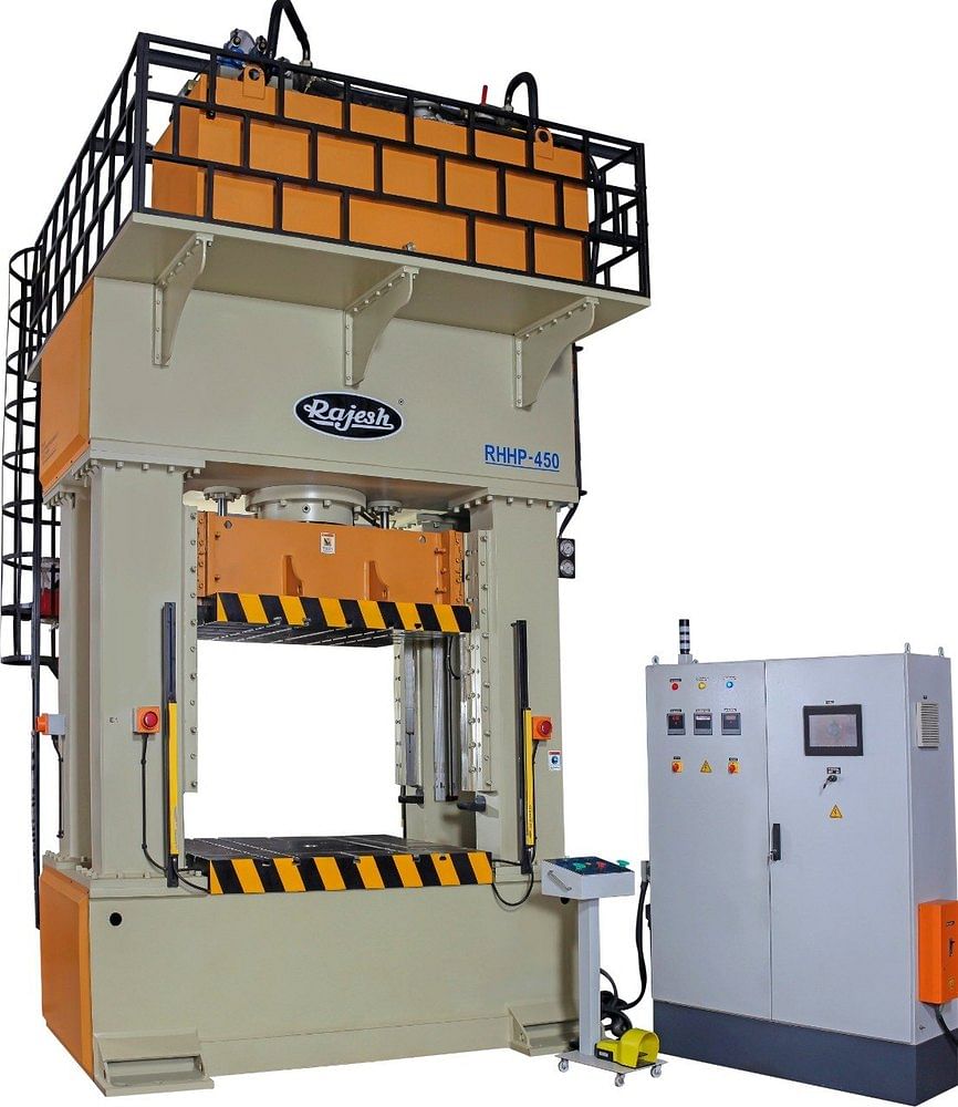 Rajesh Mild Steel H Frame Hydraulic Press, For Industrial, Capacity: 300 Ton