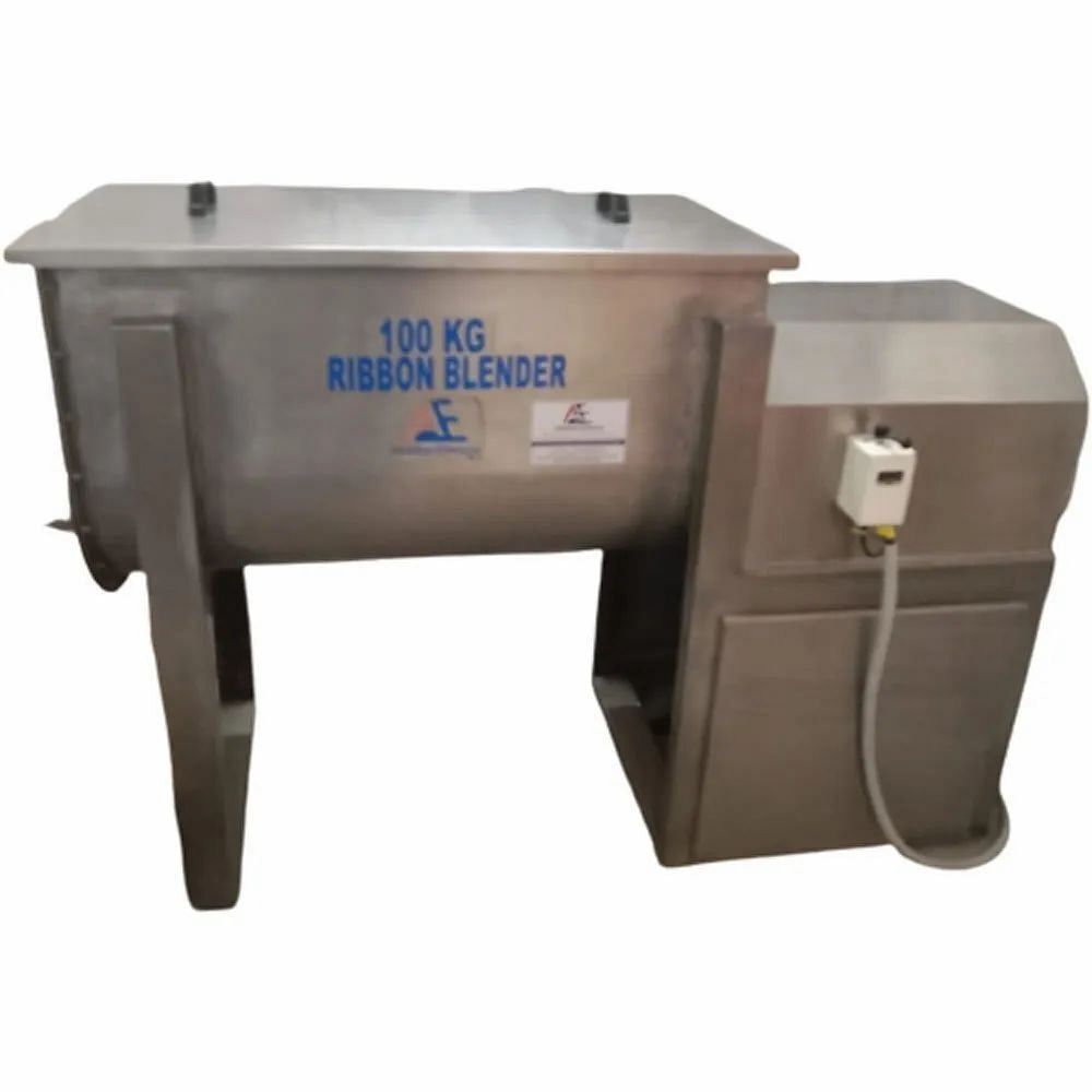 Rectangle Automatic 100kg SS Ribbon Blender, For Pharma, Material Grade: 202