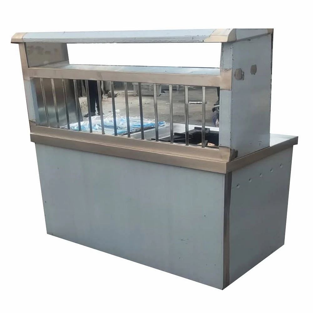 Rectangular 2 Shelves Stainless Steel Commercial Food Counter