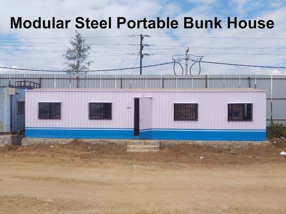 Rectangular Modular Steel Portable Bunk House, For Construction Site