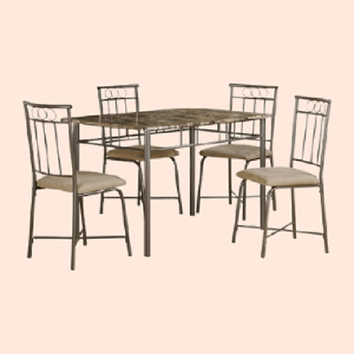 Rectangular Wooden Dining Table Set 4 Seater