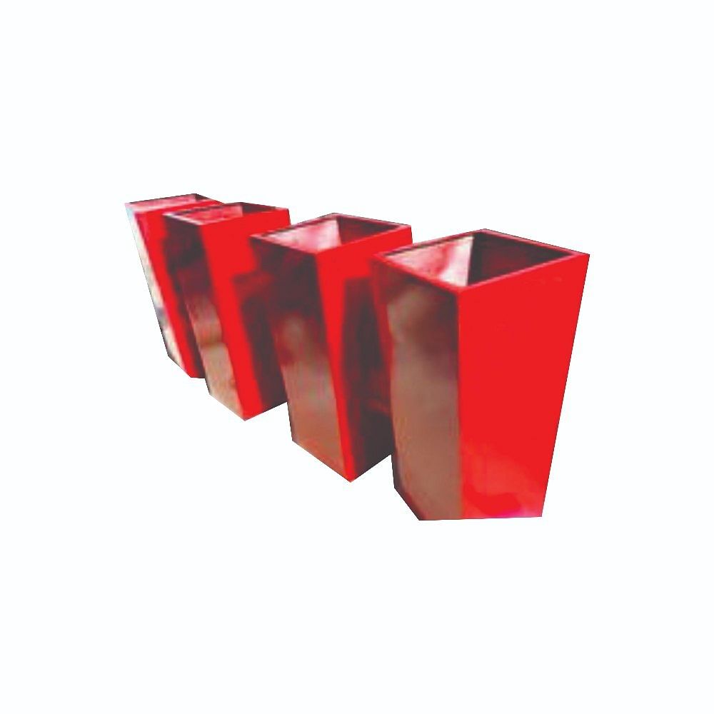 Red 10 Cm FRP Tall Planters, For Garden