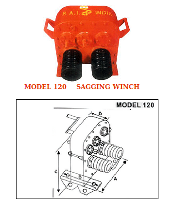 Red Mild Steel Sagging Winch, for Utility, Capacity: 7500 to 10000 Kg