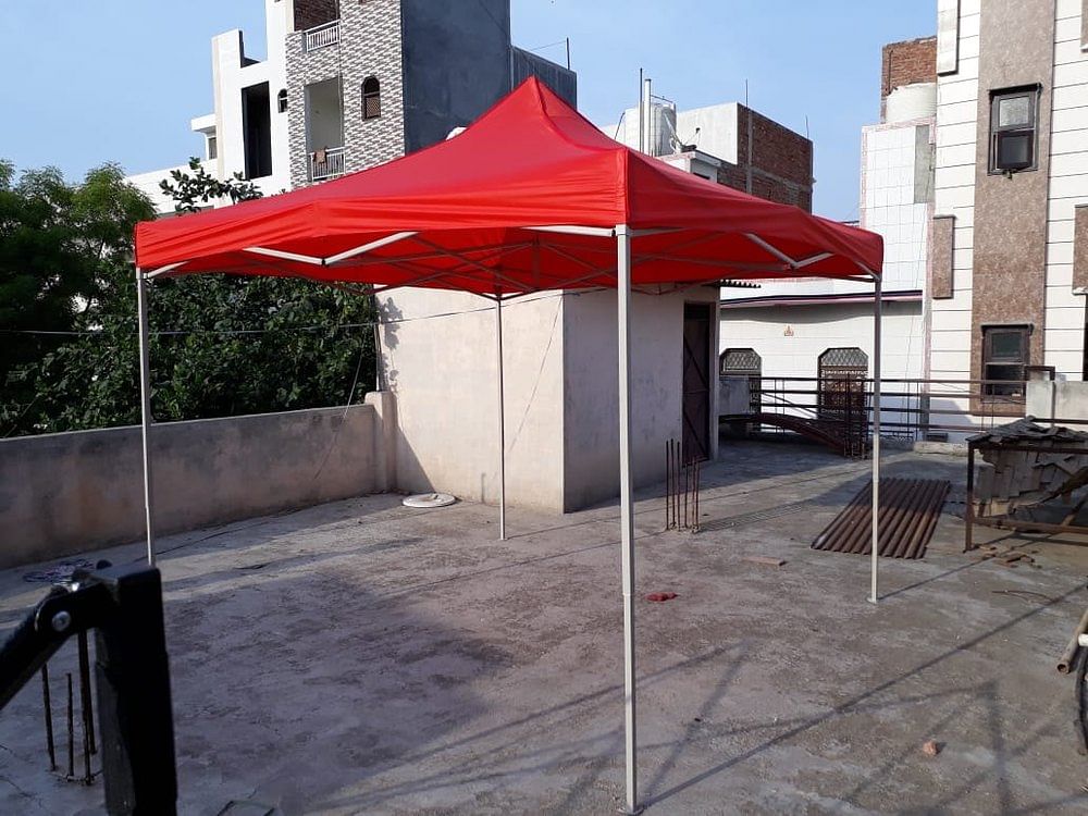 Red Polyester Gazebo Tent, For Outdoor, 10x10 Feet