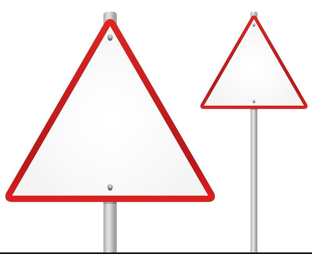 Red Road Sign Triangle