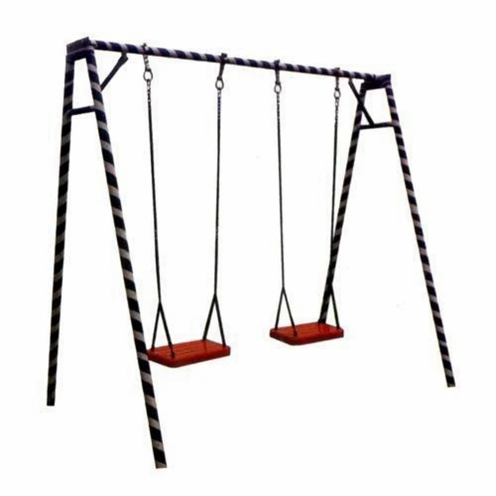 Red,Black Iron,Wood Arch Two Seater Swing, For Garden