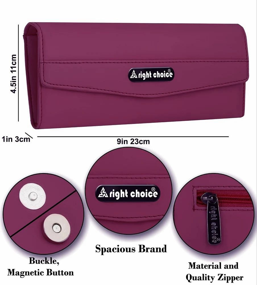 Rexine Purple Leather Ladies Clutch Purse