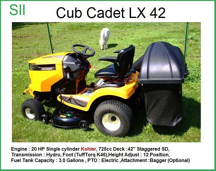 Ride On Lawn Mower Cub Cadet LX 42