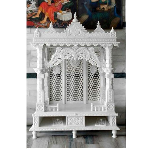 Rms Stonex White Marble Temple, For Home