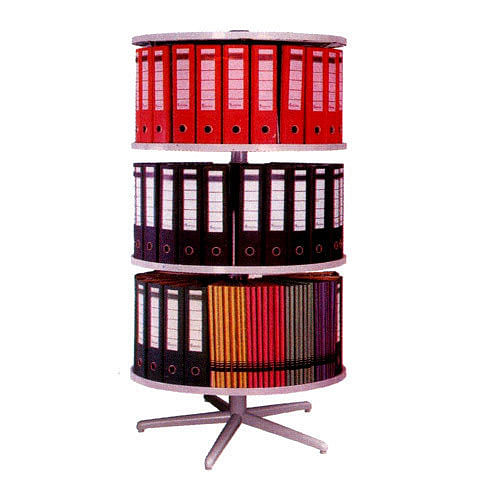 Round File Rack, Free Standing, 3 Shelves