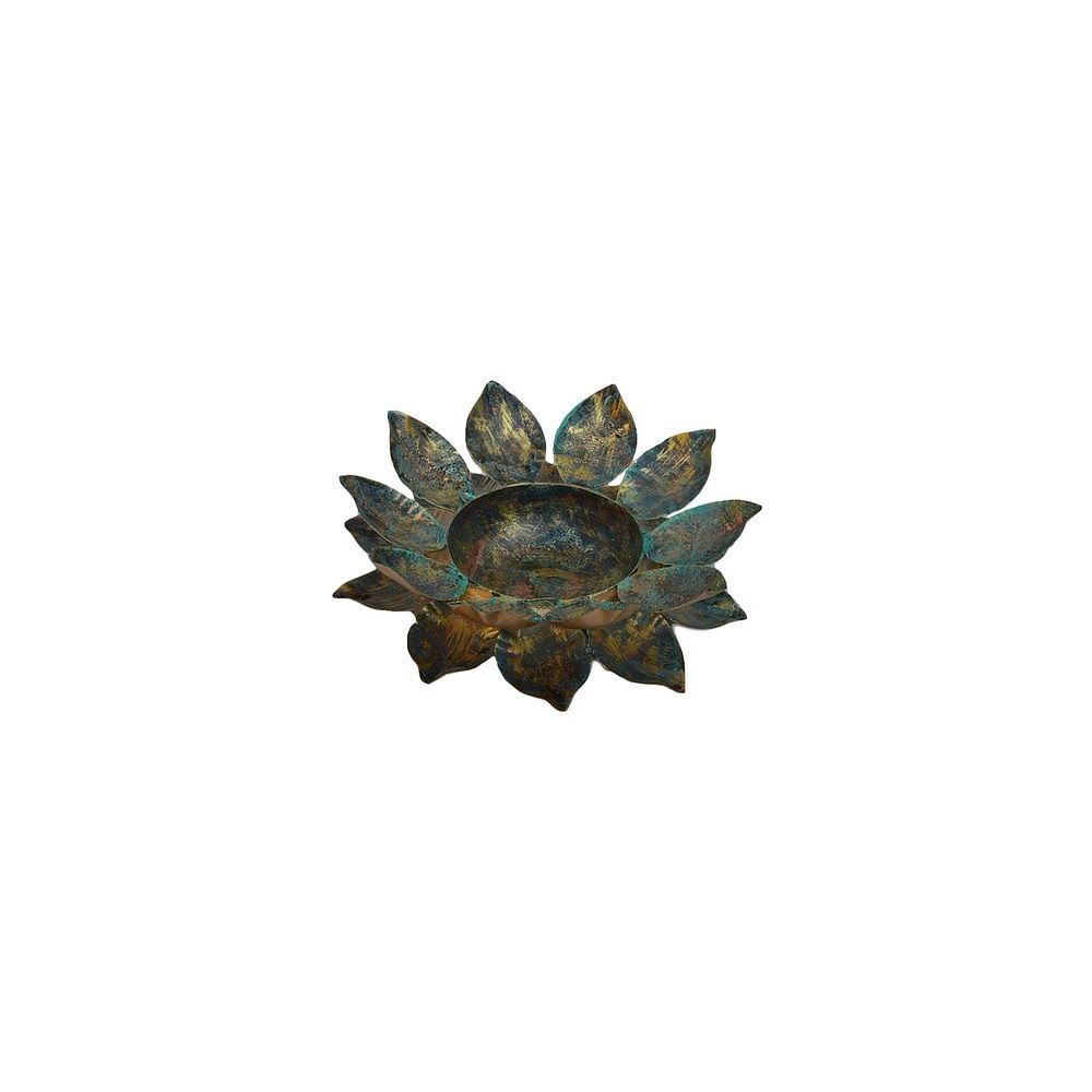 Round Leaves Shape Lotus Metal Diya