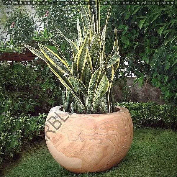 SANDSTONE Yellow Rainbow Stone Planters, For Decoration, Size: 18