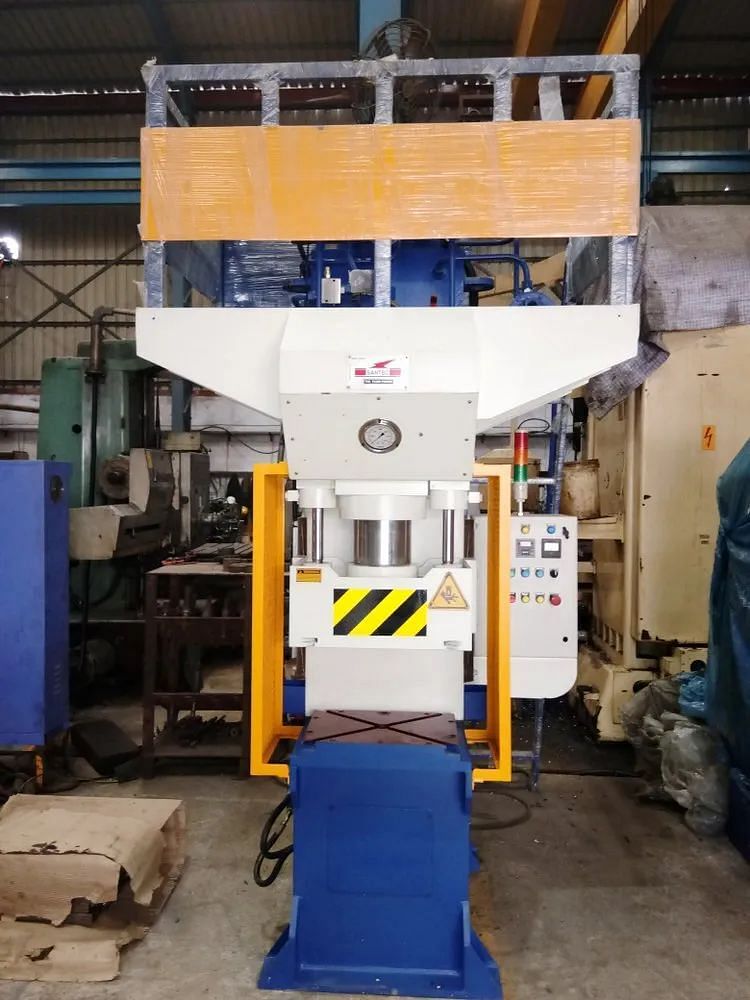 Santec Blue & Yellow Hydraulic Press, Automation Grade: Automatic, Capacity: 40-100 Ton