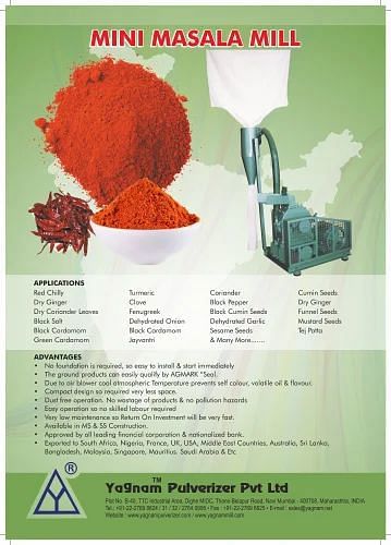 Semi-Automatic Spice Grinding Machine for small business, Blower Pulverizer, 25 To 30 KG Per Hr