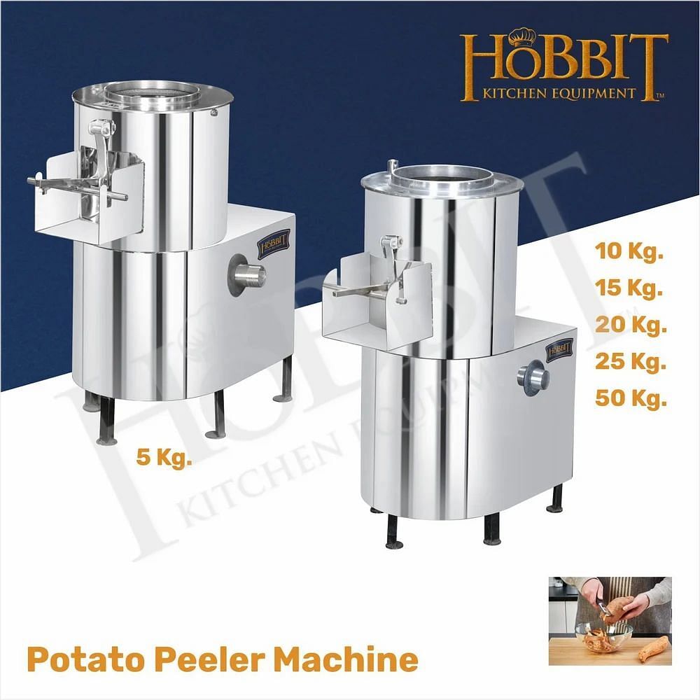 Semi Automatic Stainless Steel Potato Peeler Machine, 50 kg/hr