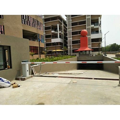 Shivtech White And Red Mild Steel Boom Barrier System For Building