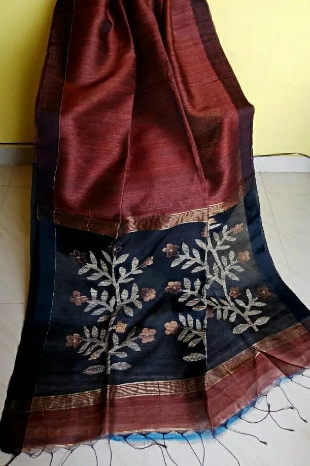 Silk Linen Saree with 6.3 m Blouse Piece