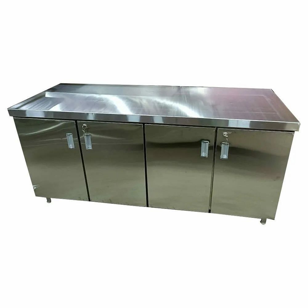 Silver Rectangular Stainless Steel Counter Table, For Commercial, Size: 60 X 24 X 34 Inch