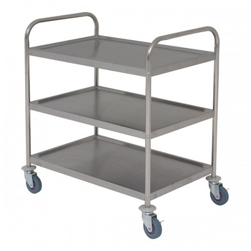 Silver Stainless steel 3 Shelf SS Trolley