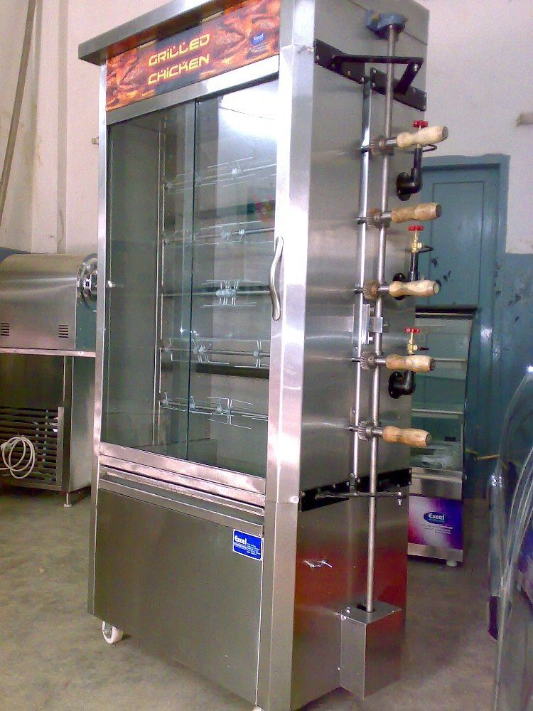 Silver Stainless Steel Chicken Griller Machine, For Restaurant