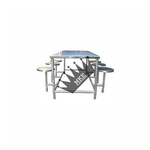 Silver Stainless Steel Dining Tables, 6 Seater, Shape: Rectangular