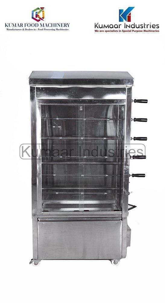 Silver Stainless Steel Gas Chicken Grill Machine, For Restaurant