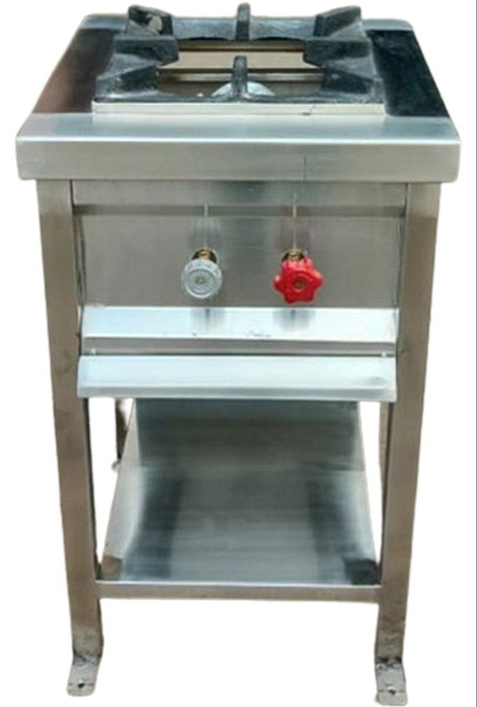 Single Burner Commercial Gas Range, Stainless Steel Body, For Restaurants and Hotels (Commercial Gas Stove)