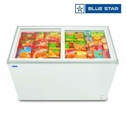 Single Door Blue Star 110 Ltrs Glass Top Deep Freezer GTO110B, Plastic