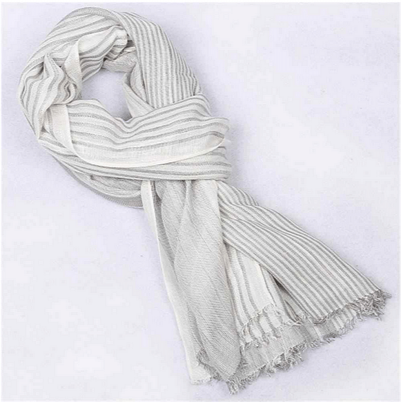 Size 70*180 Cm Grey Pure Linen Scarf