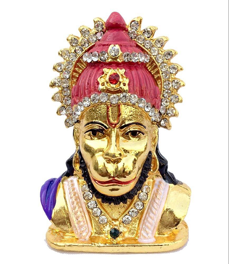 Soil Made Brass Hanuman Golden Face, For Home, Packaging Type: Box