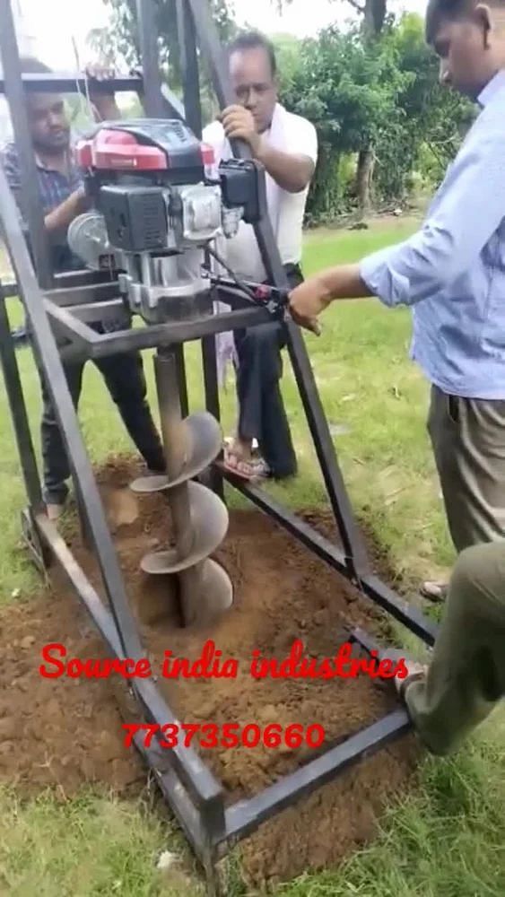 Solar earthing auger machine